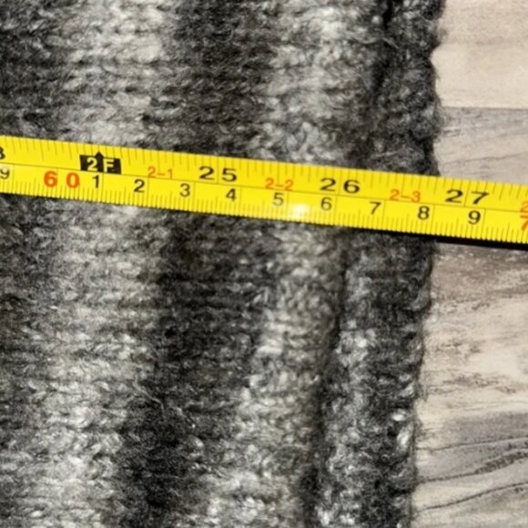 Bandolin Sweater Cardigan Women’s Sz Large Gray Striped Single Button Cozy Soft - Picture 8 of 9